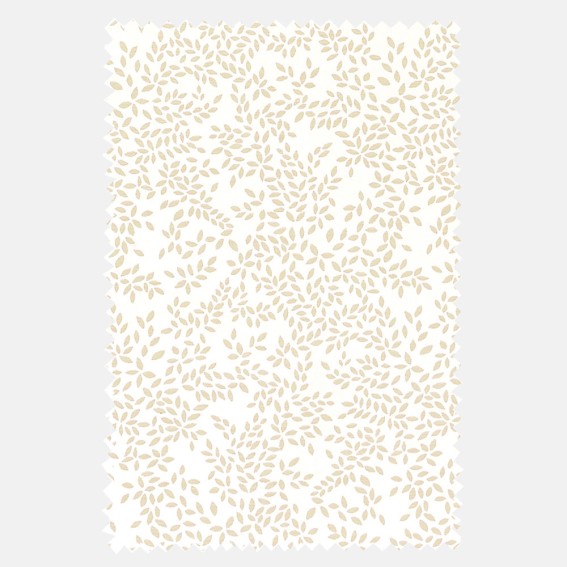 Metallic Leaves Oyster Fabric SAMPLE
