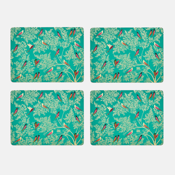 Green Birds Placemats - Set of 4