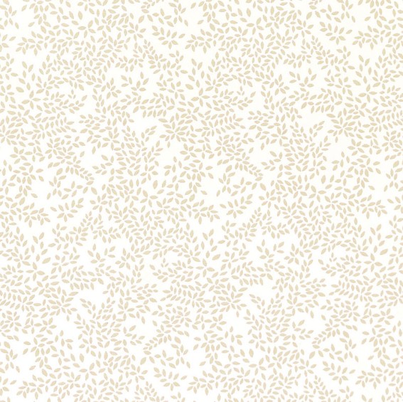 Metallic Leaves Oyster Fabric
